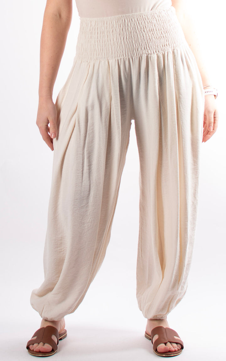 Louisa Cuff Leg Trousers | Beige