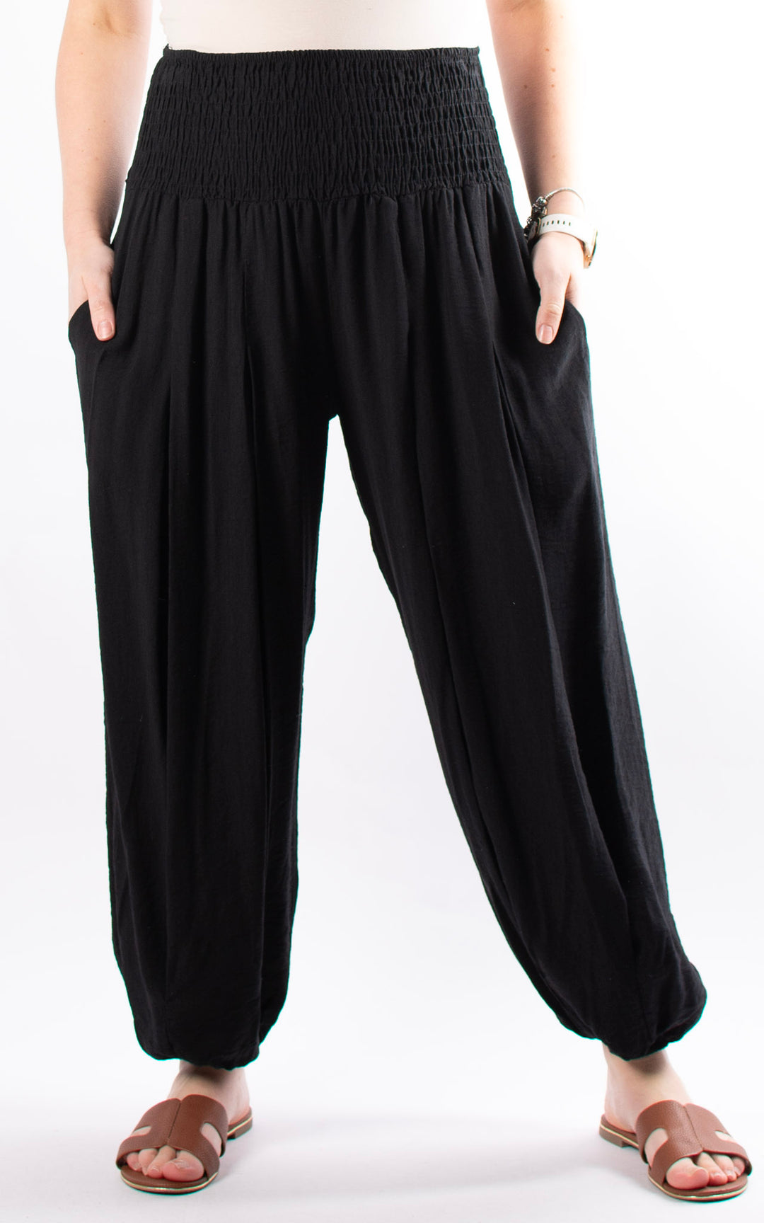Louisa Cuff Leg Trousers | Black