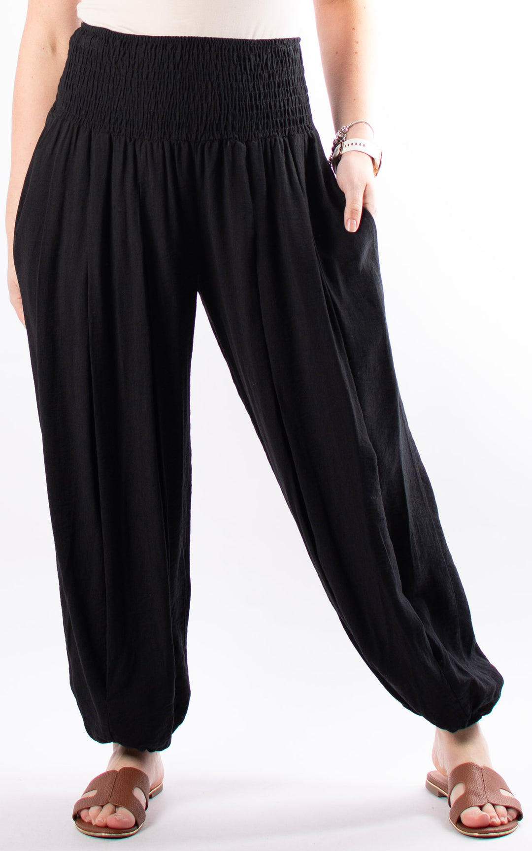 Louisa Cuff Leg Trousers | Black