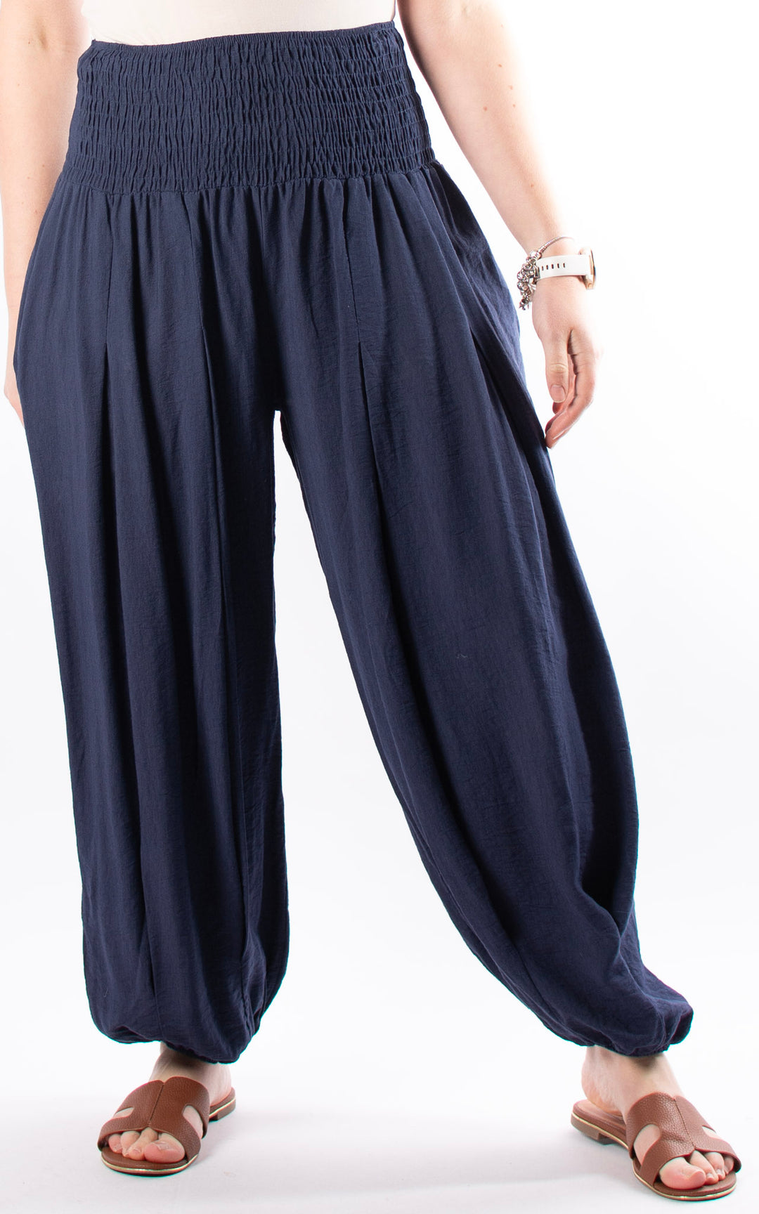 Louisa Cuff Leg Trousers | Navy