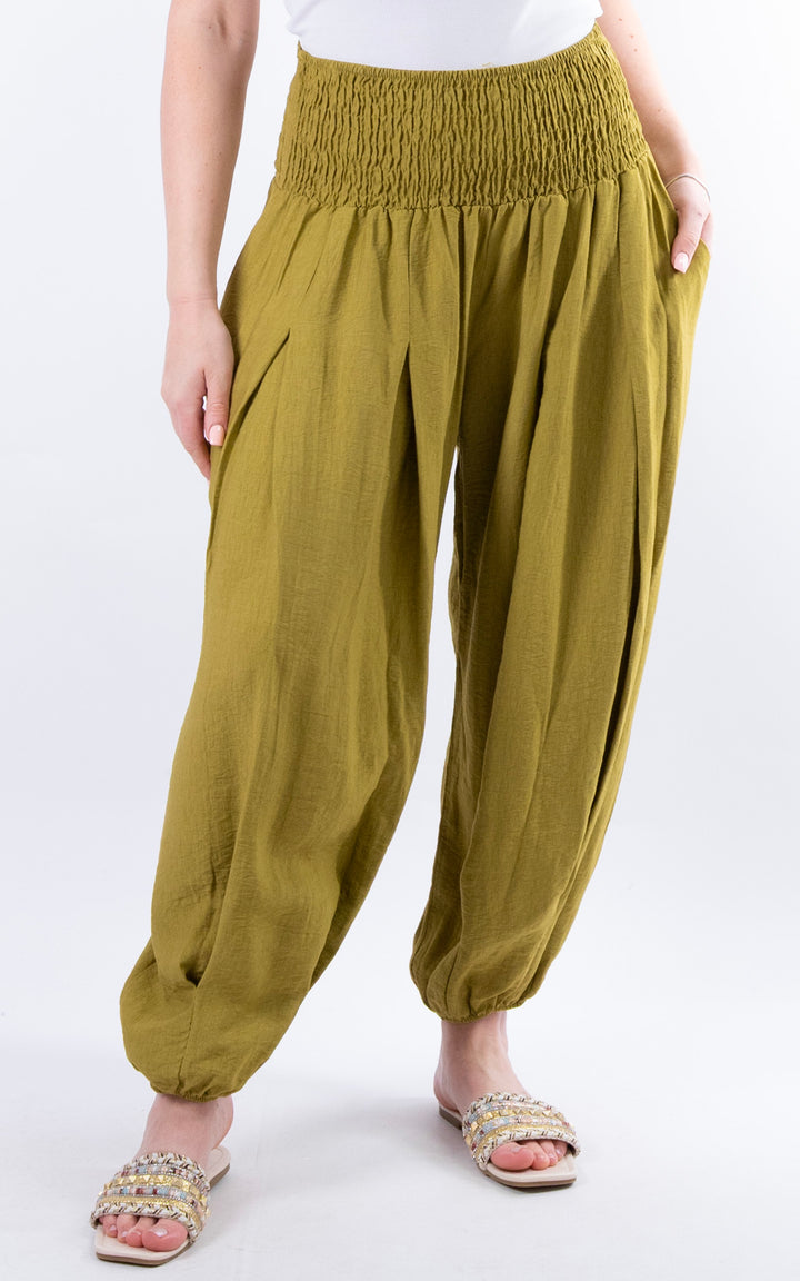 Louisa Cuff Leg Trousers | Green