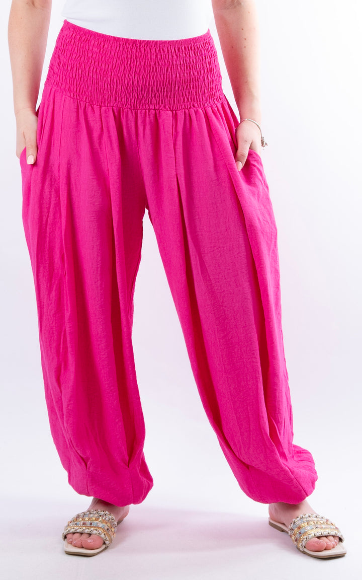 Louisa Cuff Leg Trousers | Hot Pink