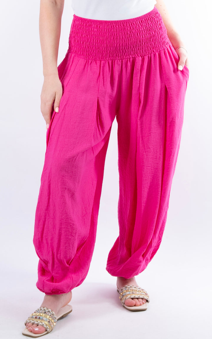 Louisa Cuff Leg Trousers | Hot Pink