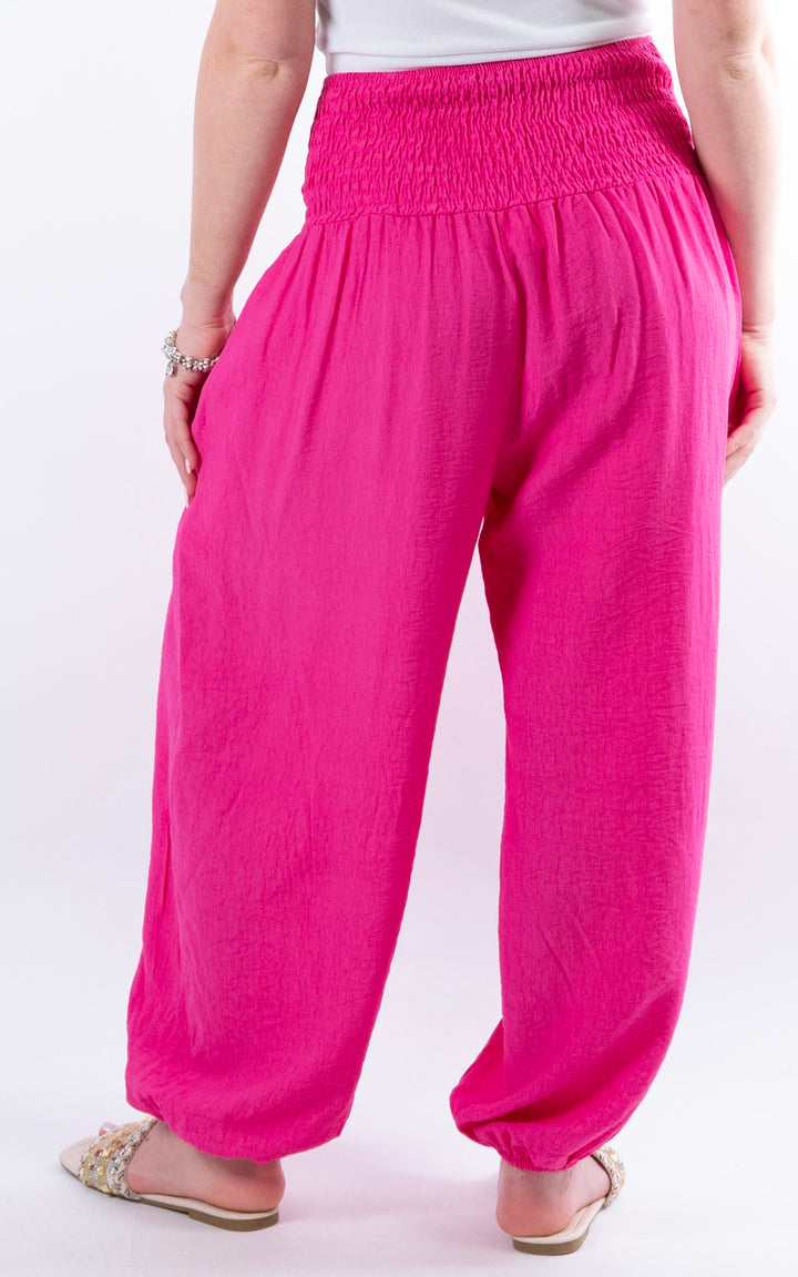 Louisa Cuff Leg Trousers | Hot Pink