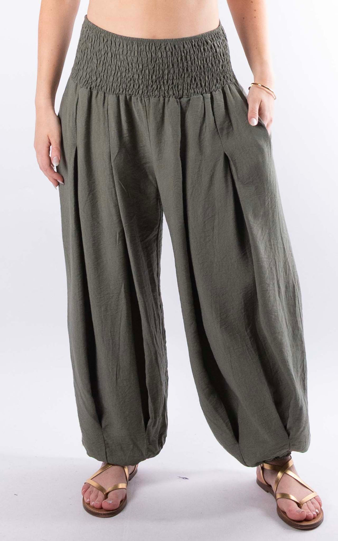 Louisa Cuff Leg Trousers | Khaki