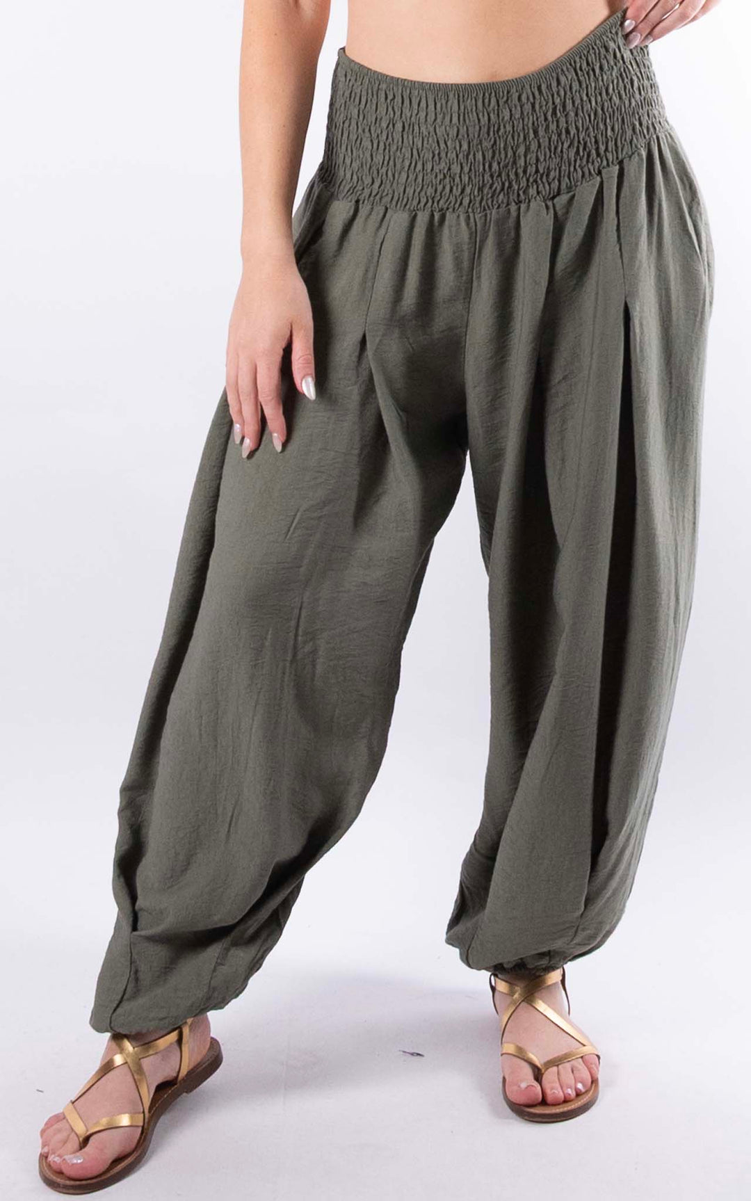 Louisa Cuff Leg Trousers | Khaki