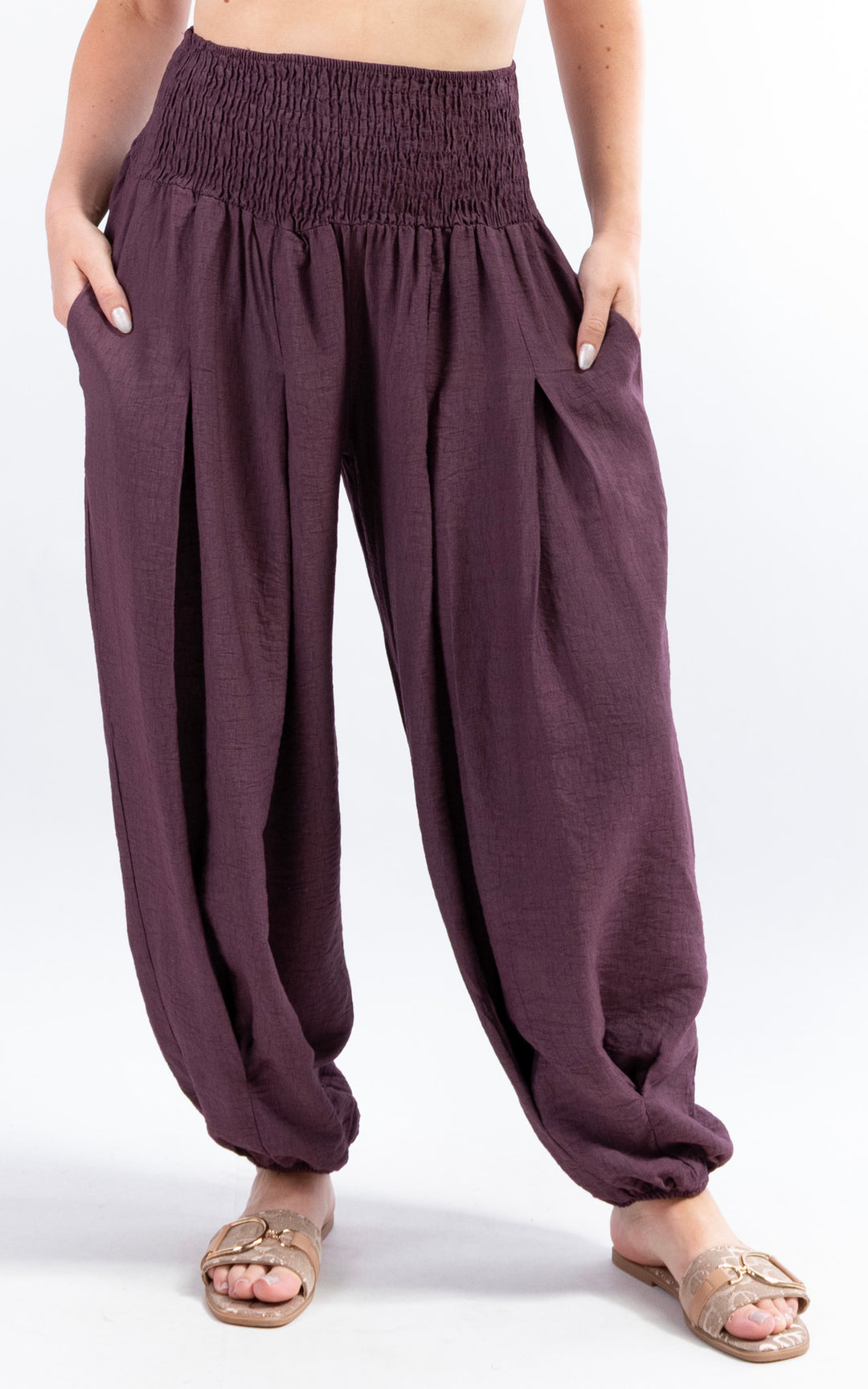 Louisa Cuff Leg Trousers | Plum