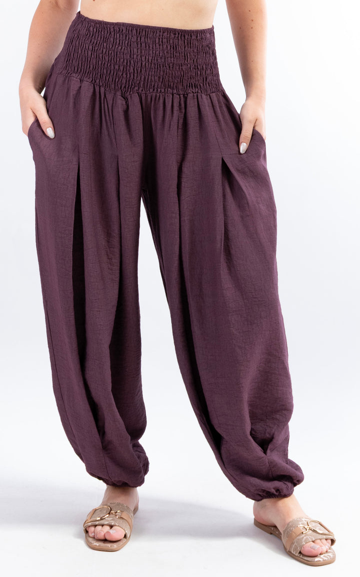 Louisa Cuff Leg Trousers | Plum