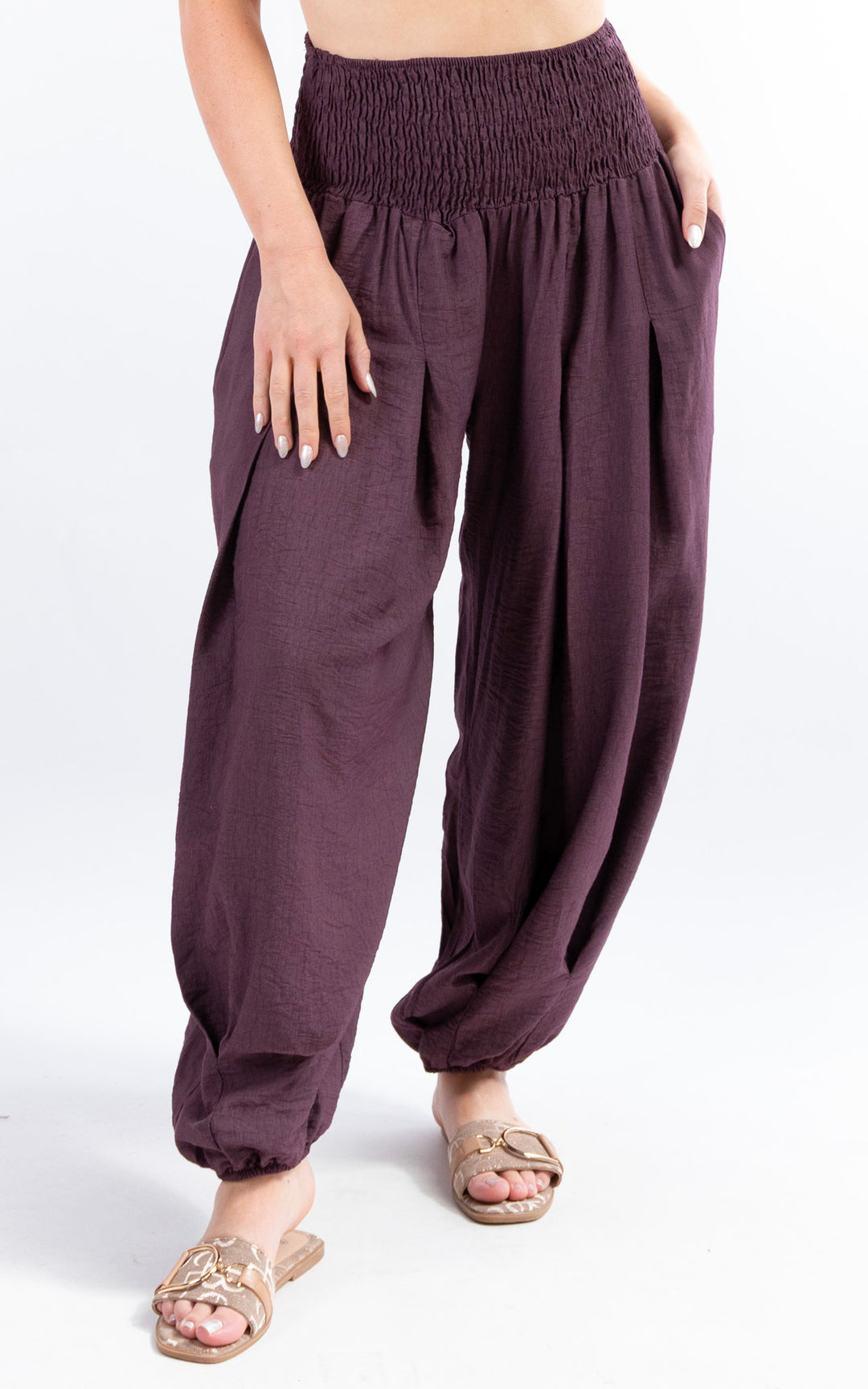 Louisa Cuff Leg Trousers | Plum