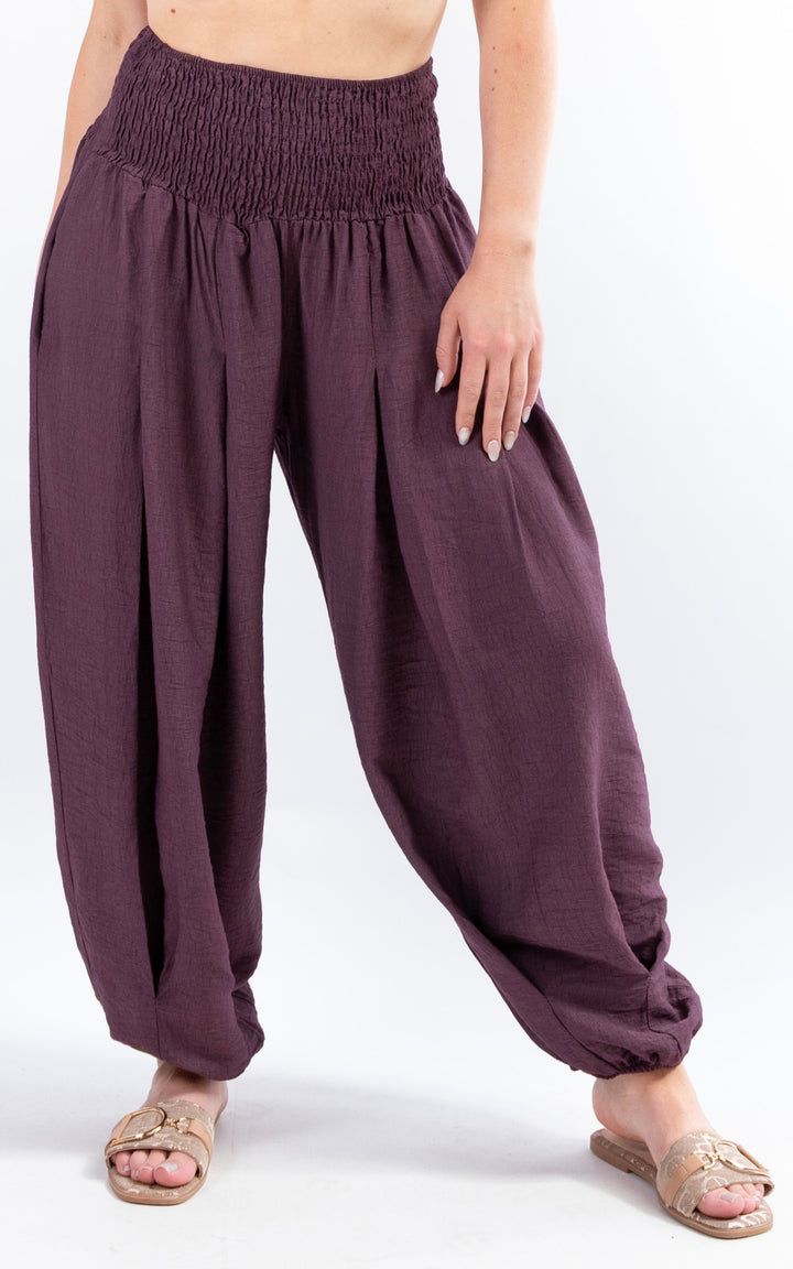 Louisa Cuff Leg Trousers | Plum
