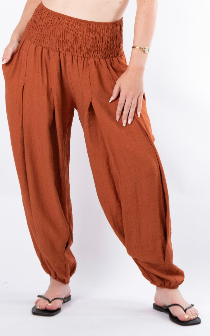 Louisa Cuff Leg Trousers | Rust