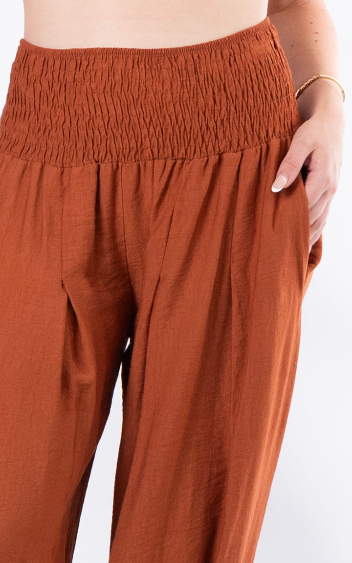 Louisa Cuff Leg Trousers | Rust