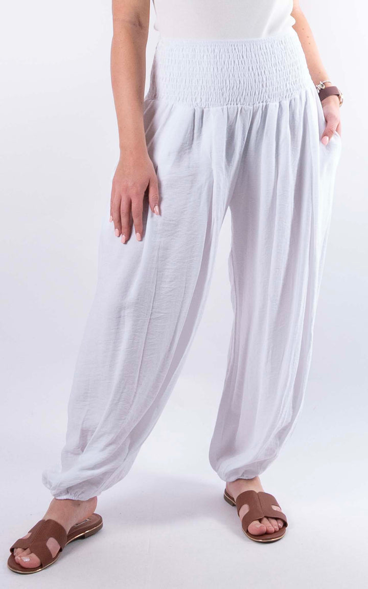 Louisa Cuff Leg Trousers | White
