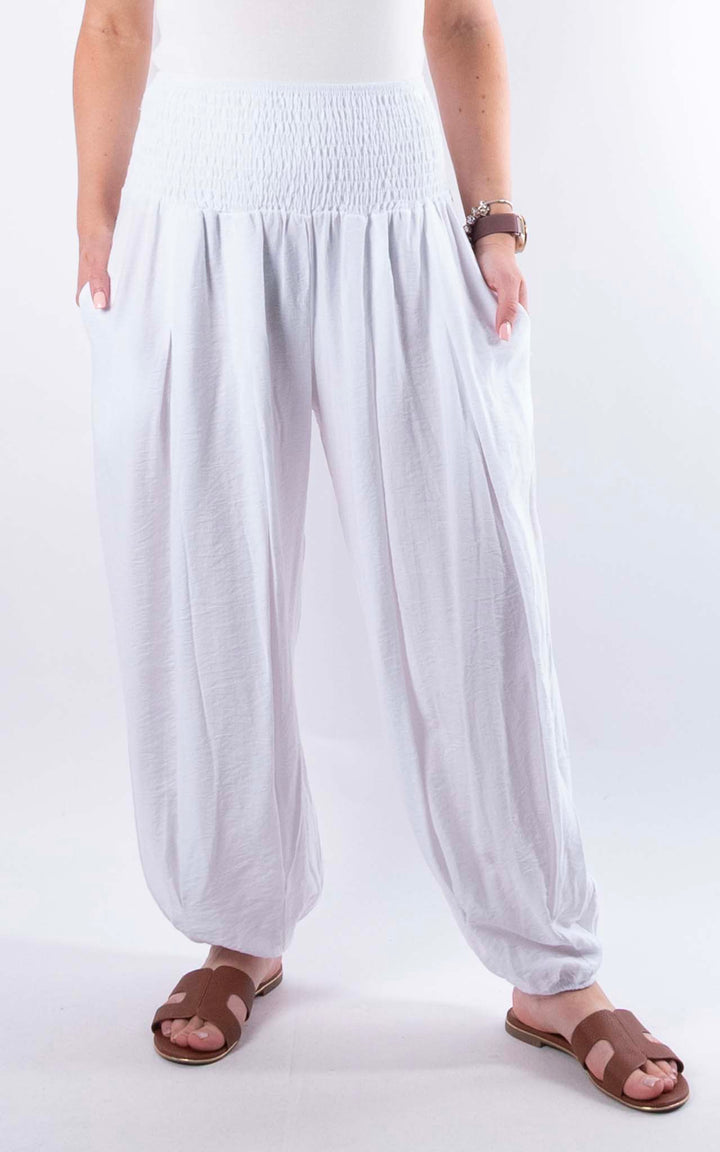 Louisa Cuff Leg Trousers | White