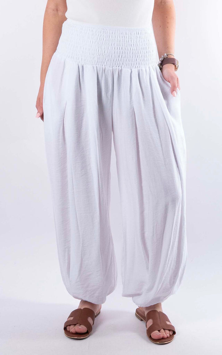 Louisa Cuff Leg Trousers | White