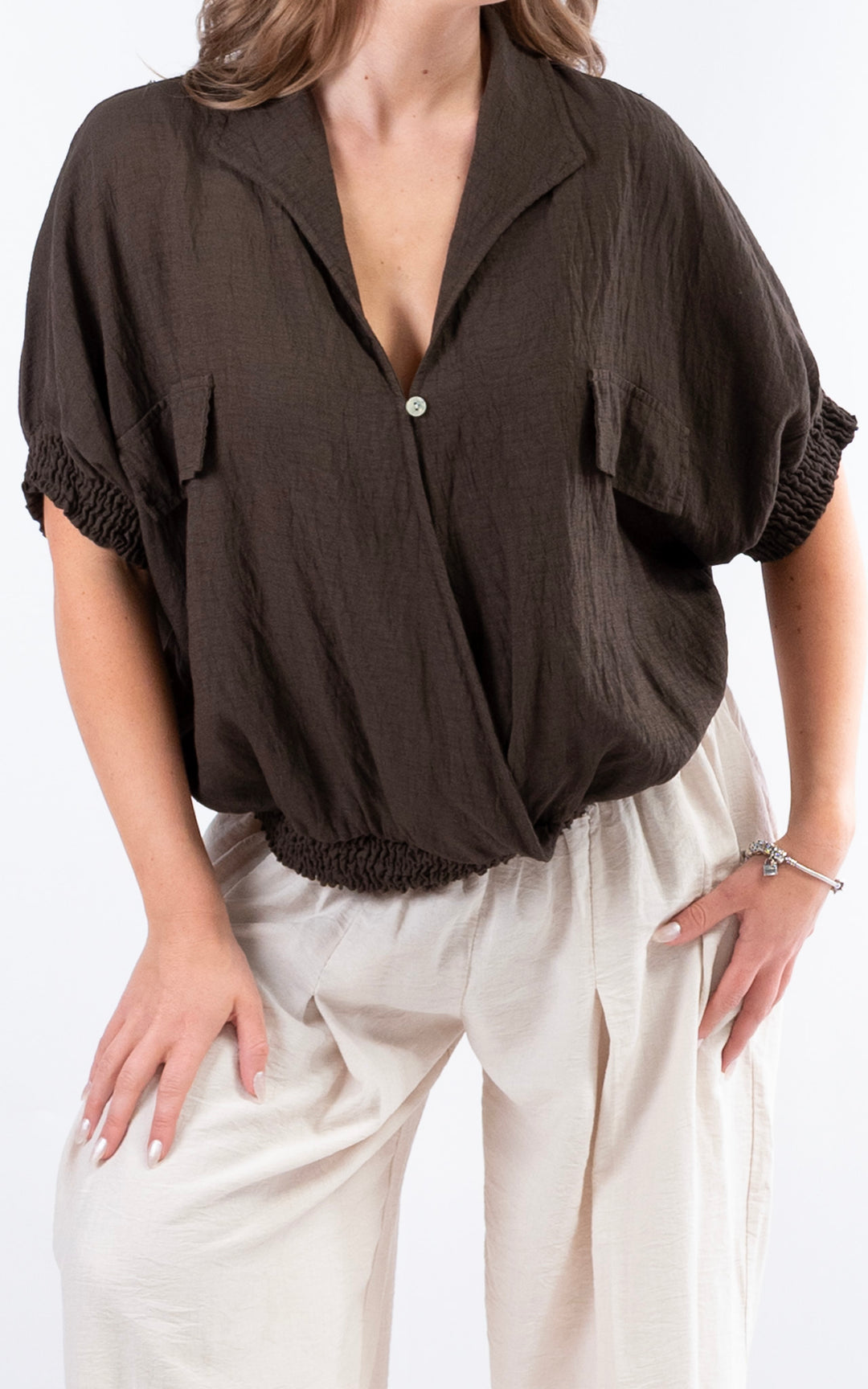 Louisa Utility Top | Chocolate