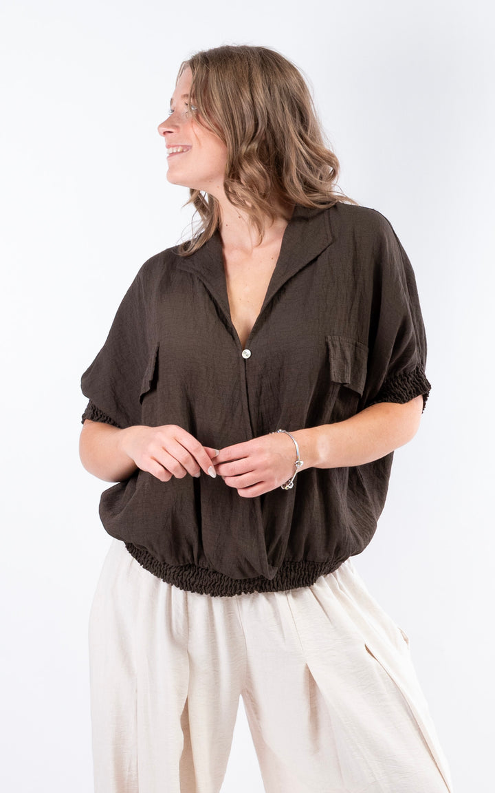 Louisa Utility Top | Chocolate