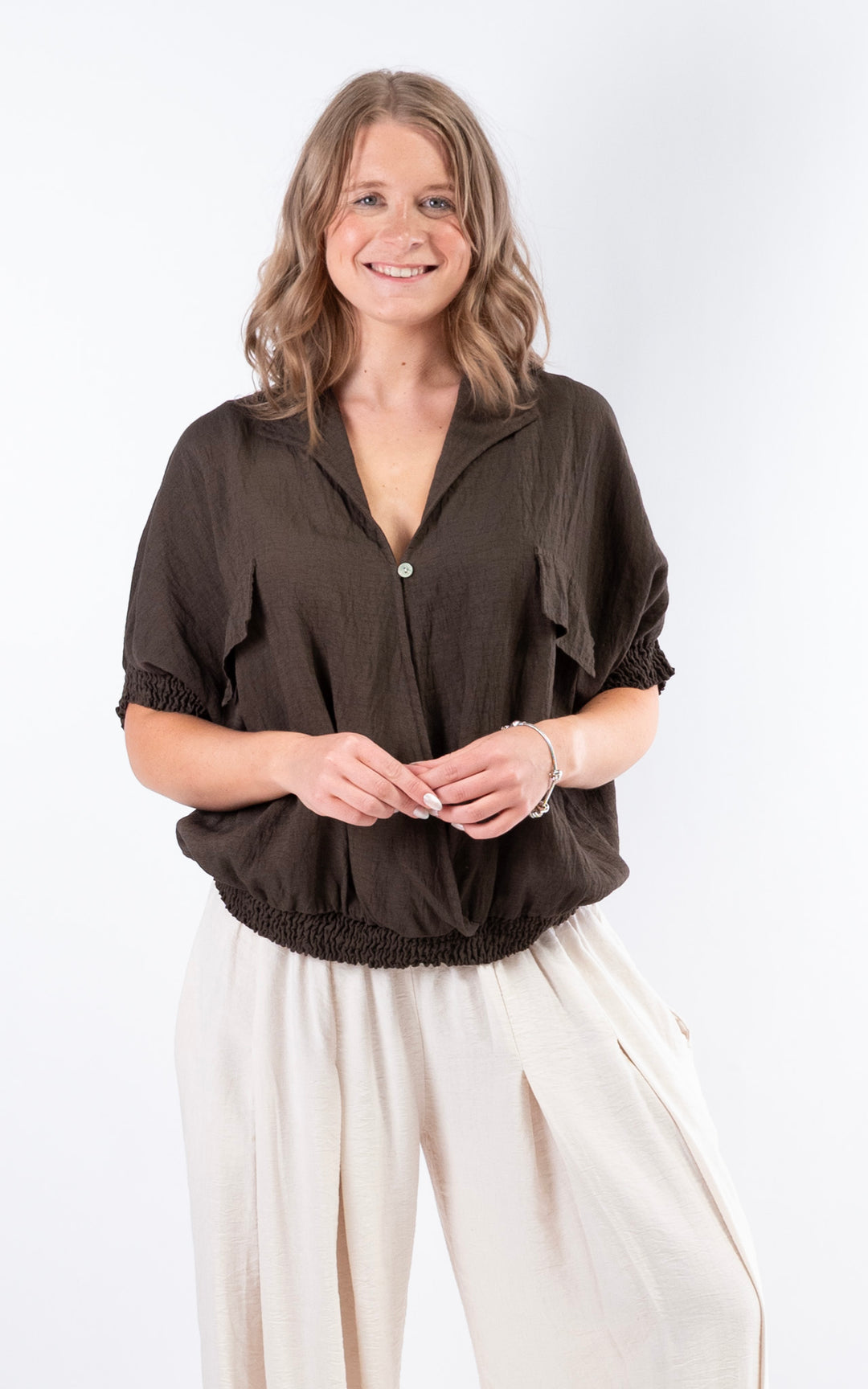 Louisa Utility Top | Chocolate