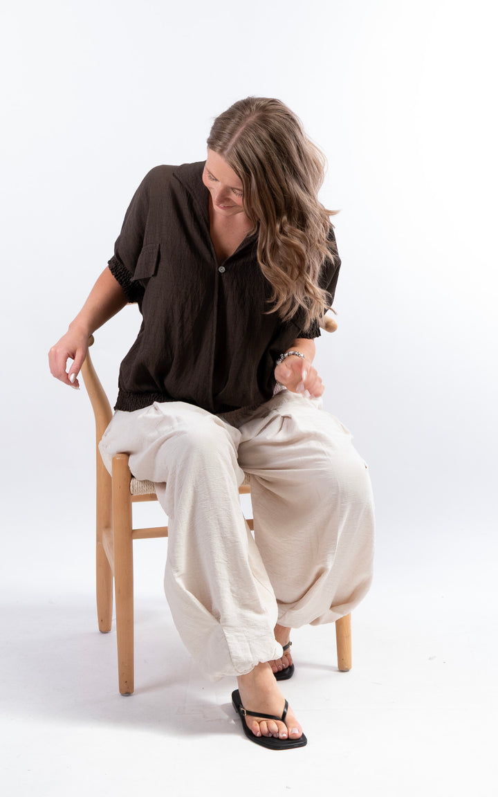Louisa Utility Top | Chocolate