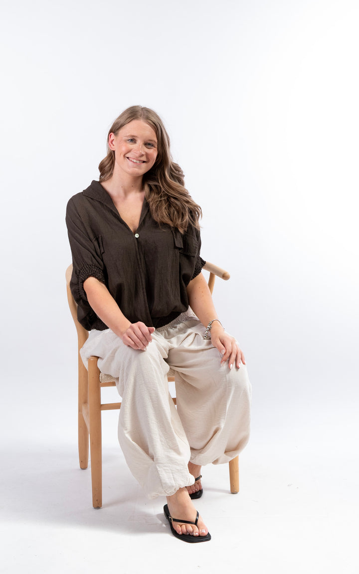 Louisa Utility Top | Chocolate