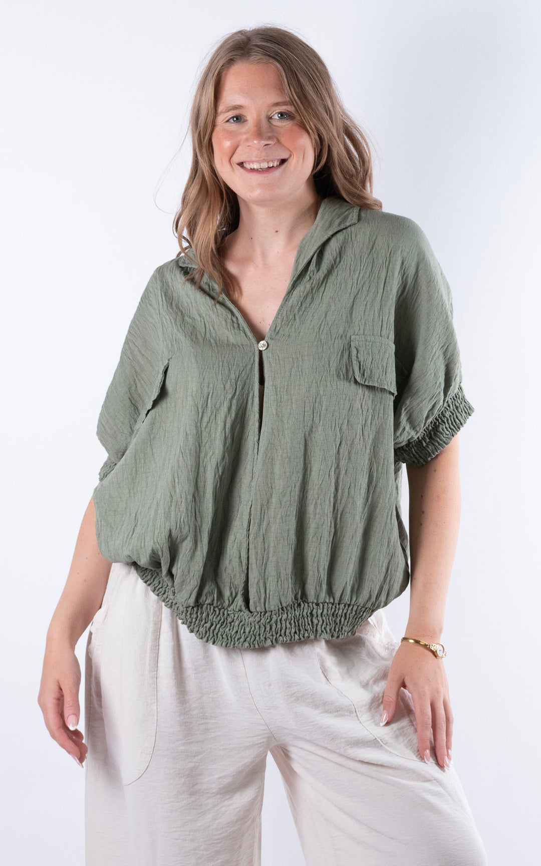 Louisa Utility Top | Khaki