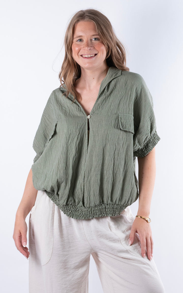Louisa Utility Top | Khaki