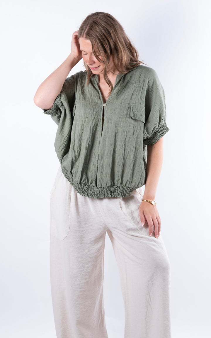 Louisa Utility Top | Khaki