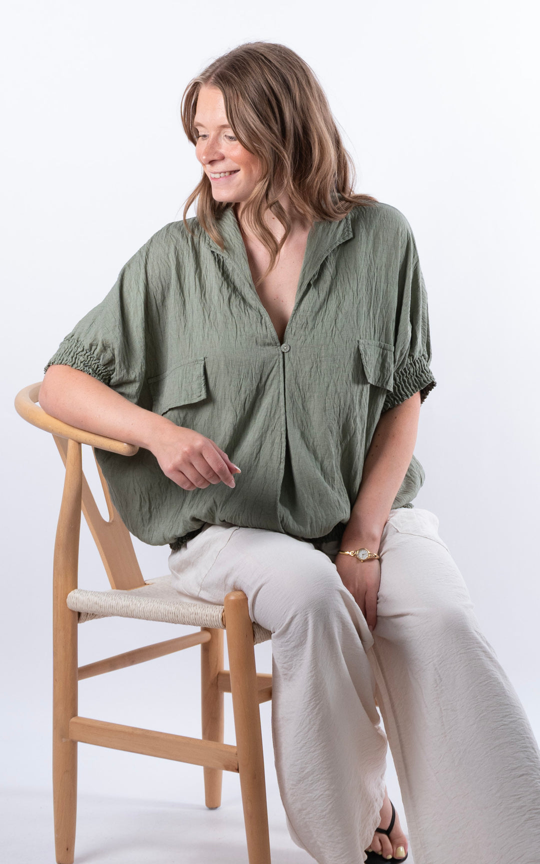 Louisa Utility Top | Khaki