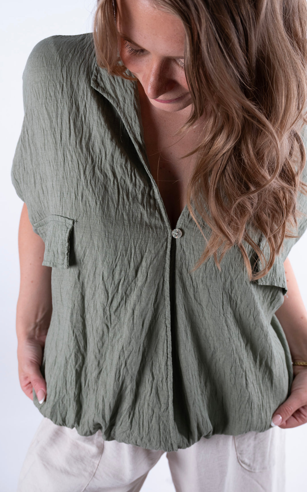 Louisa Utility Top | Khaki