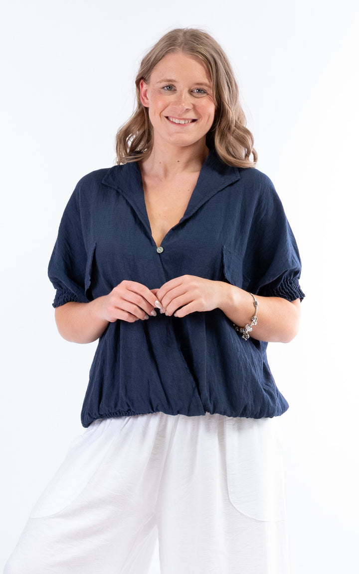Louisa Utility Top | Navy