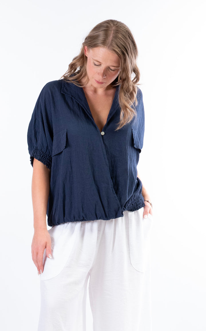 Louisa Utility Top | Navy