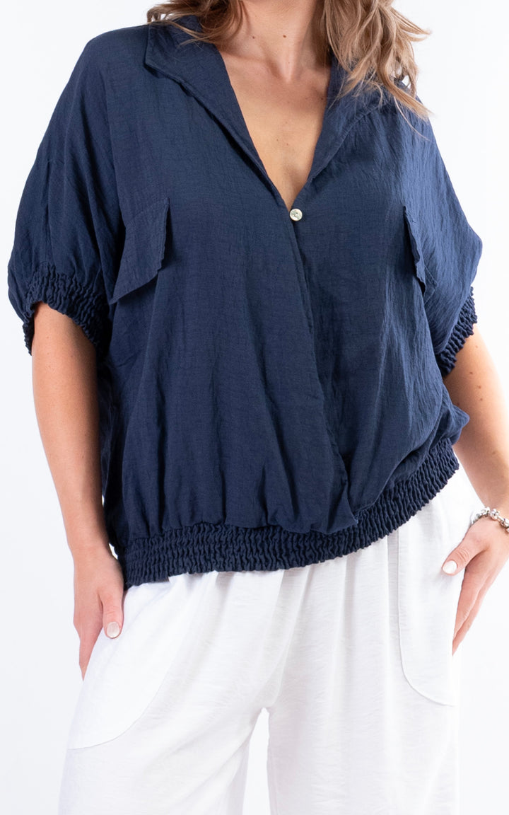 Louisa Utility Top | Navy