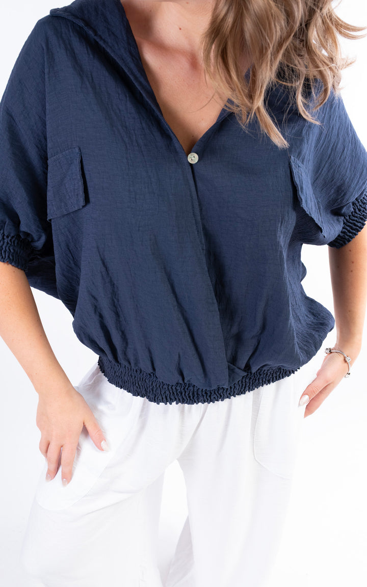 Louisa Utility Top | Navy