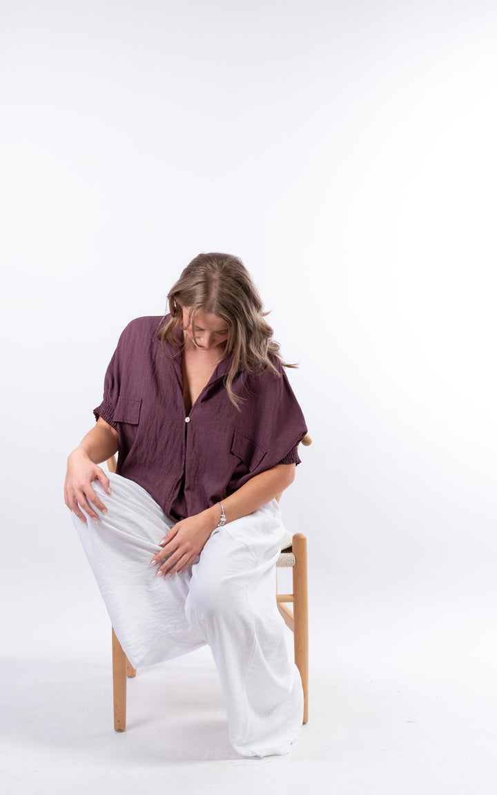 Louisa Utility Top | Plum