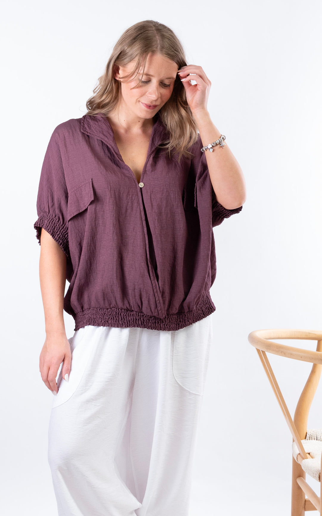 Louisa Utility Top | Plum