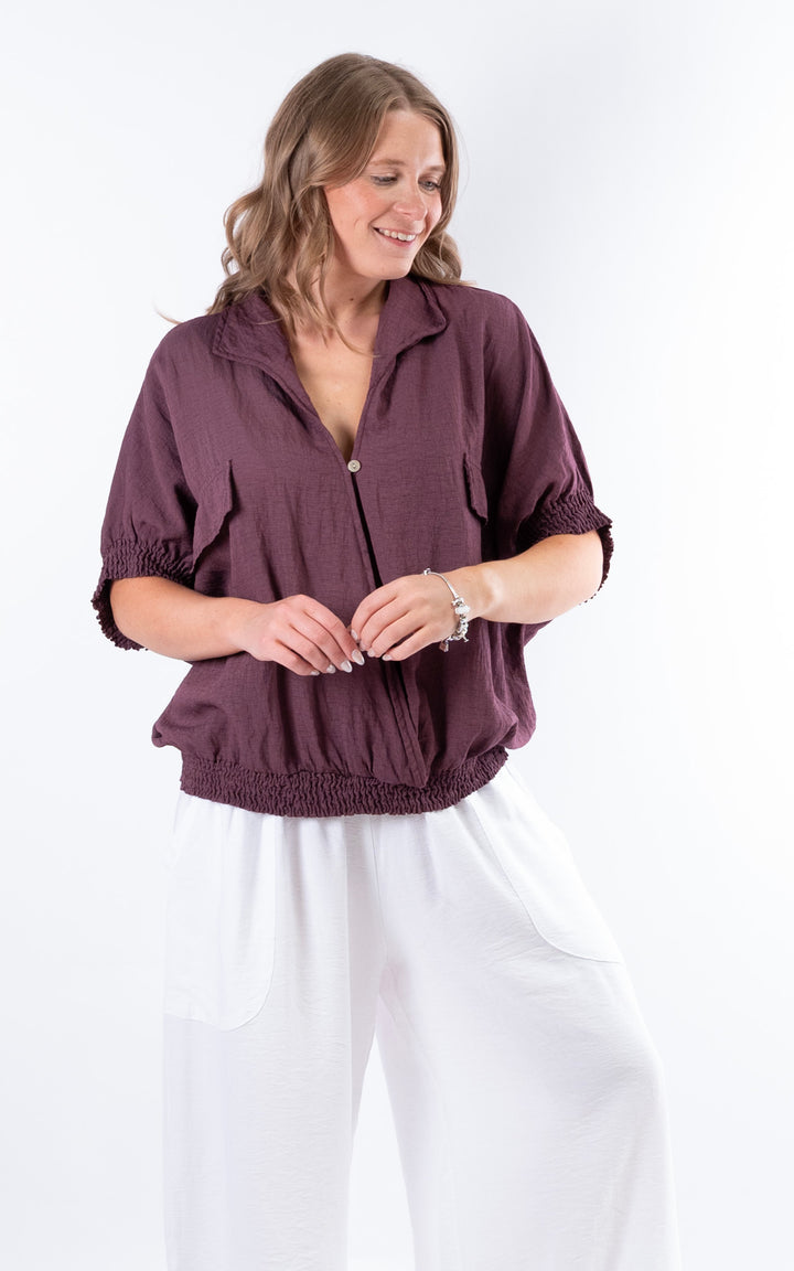 Louisa Utility Top | Plum