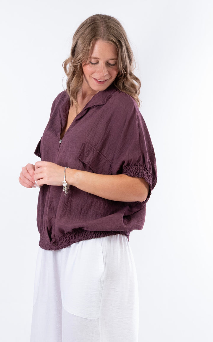 Louisa Utility Top | Plum