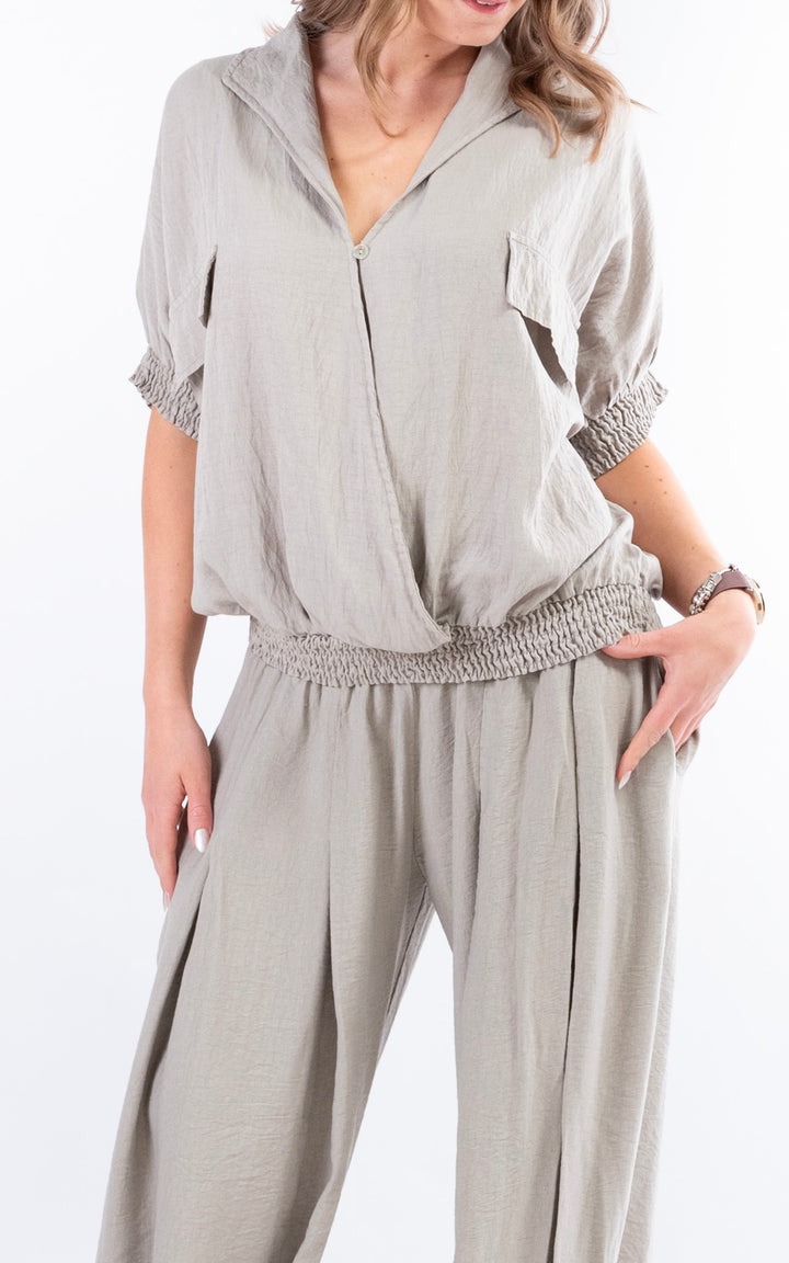 Louisa Utility Top | Taupe