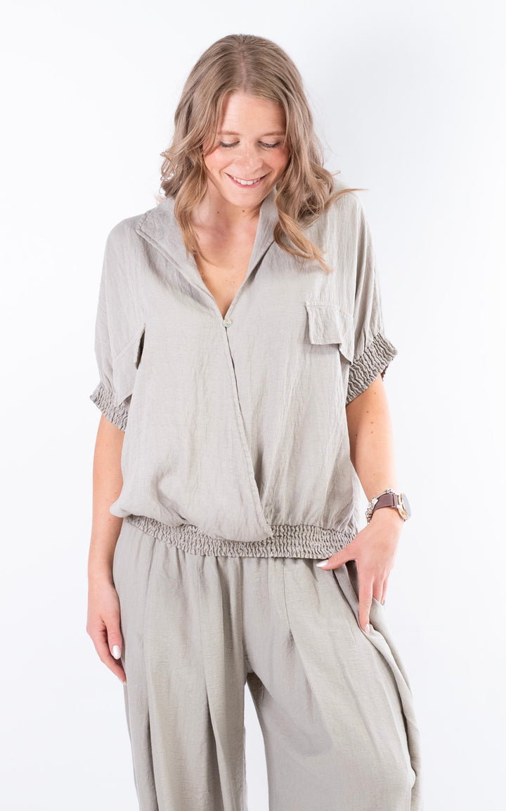 Louisa Utility Top | Taupe