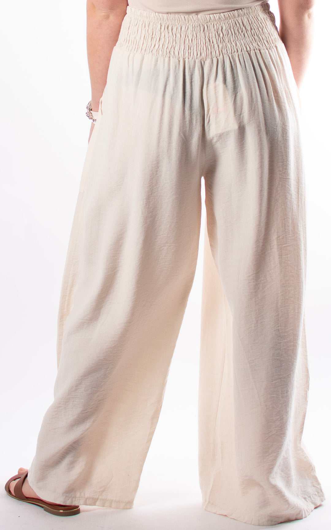 Louisa Wide Leg Trousers | Beige