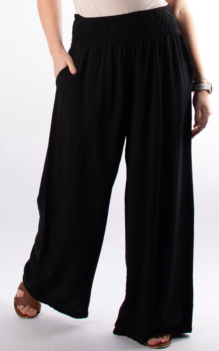 Louisa Wide Leg Trousers | Black