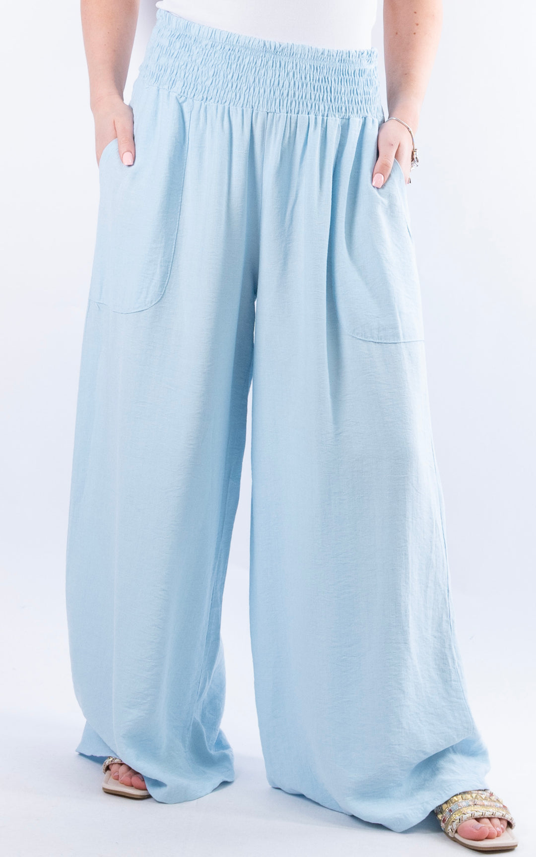 Louisa Wide Leg Trousers | Blue