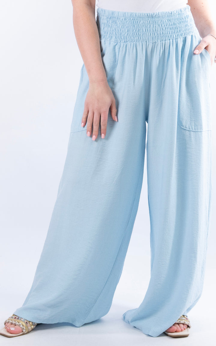 Louisa Wide Leg Trousers | Blue