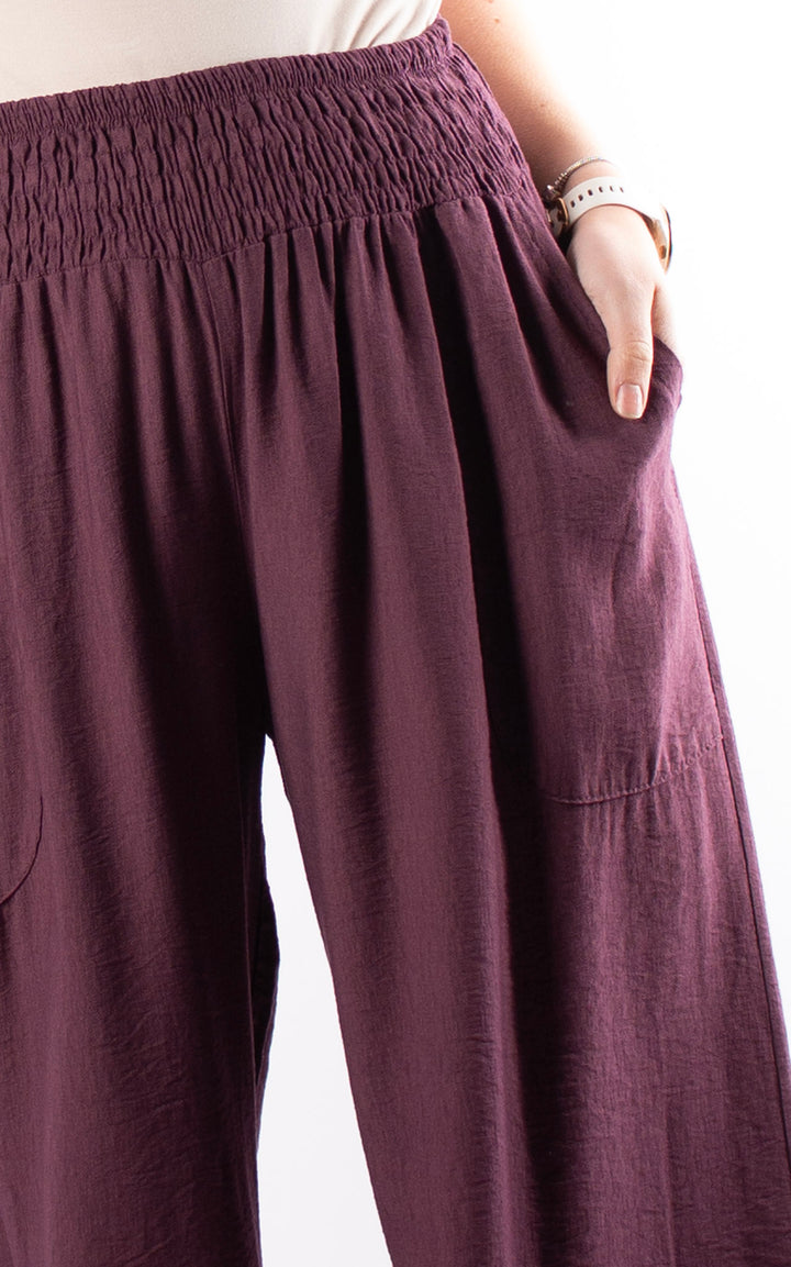 Louisa Wide Leg Trousers | Plum