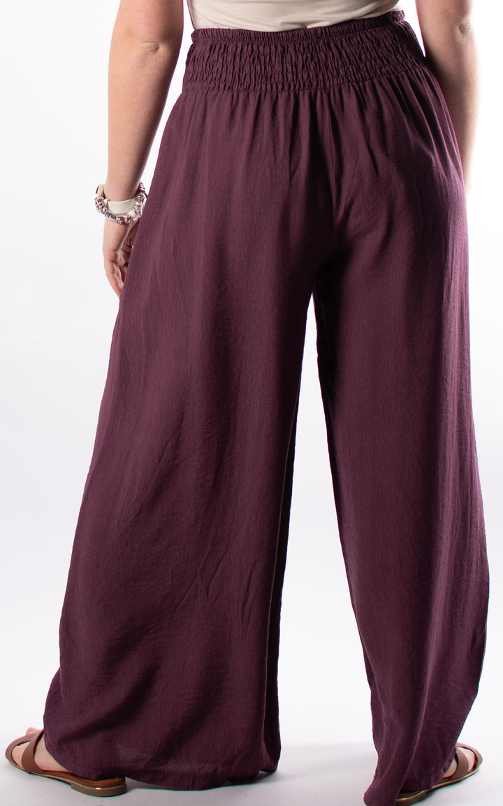 Louisa Wide Leg Trousers | Plum