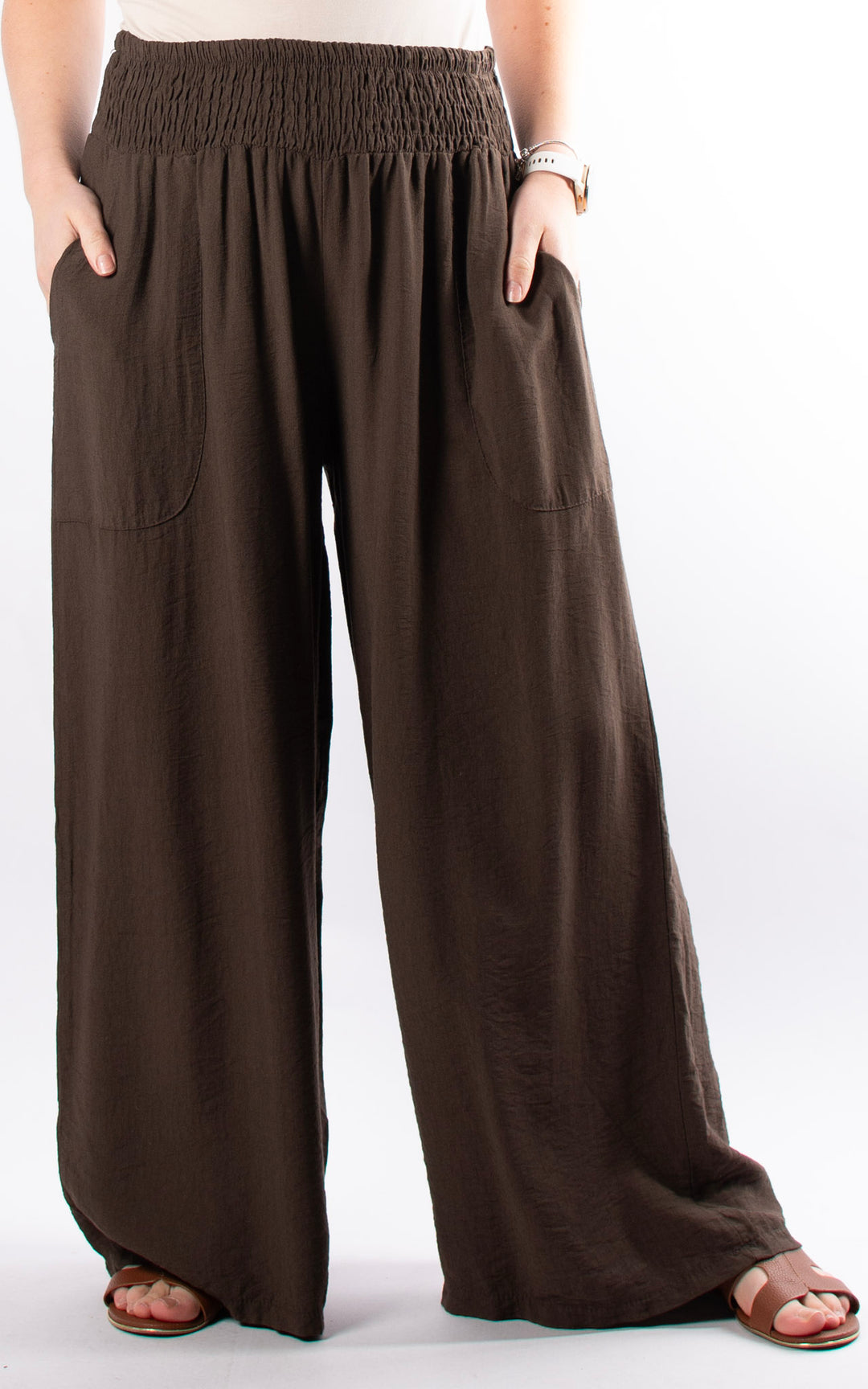 Louisa Wide Leg Trousers | Chocolate