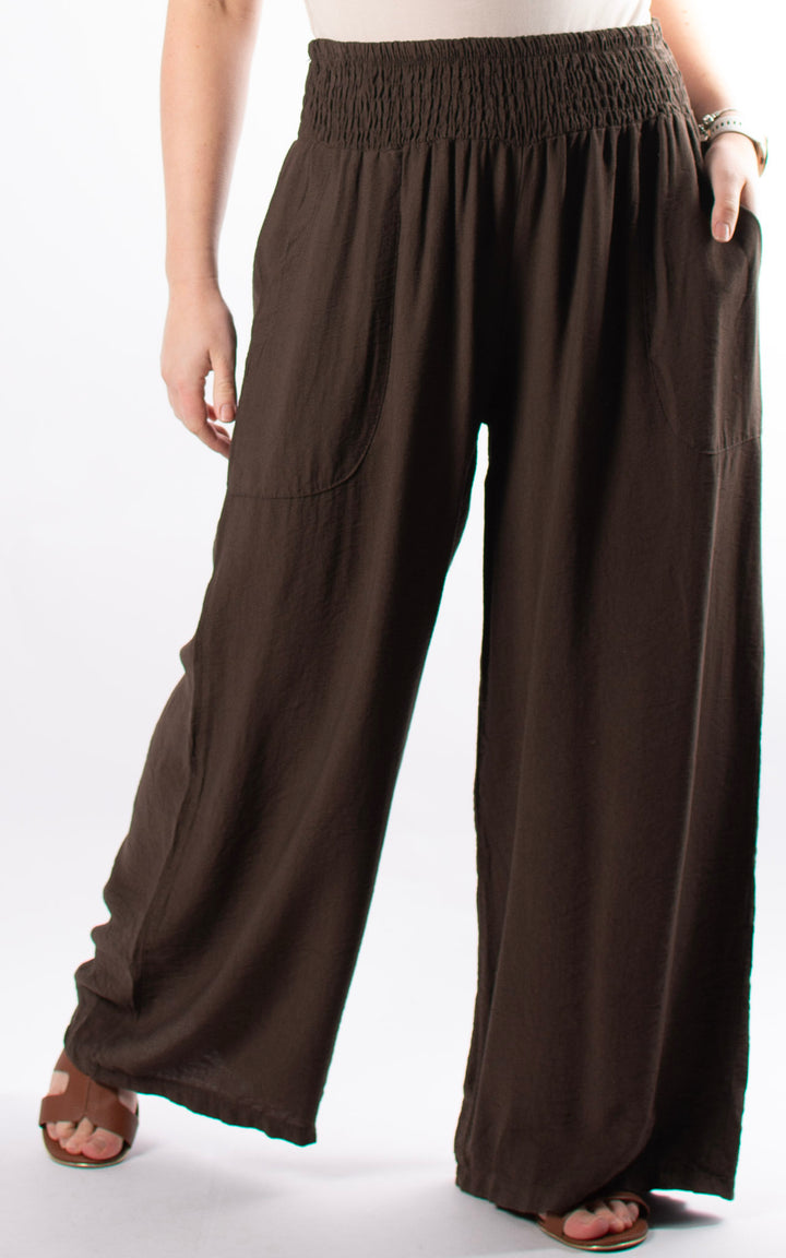 Louisa Wide Leg Trousers | Chocolate