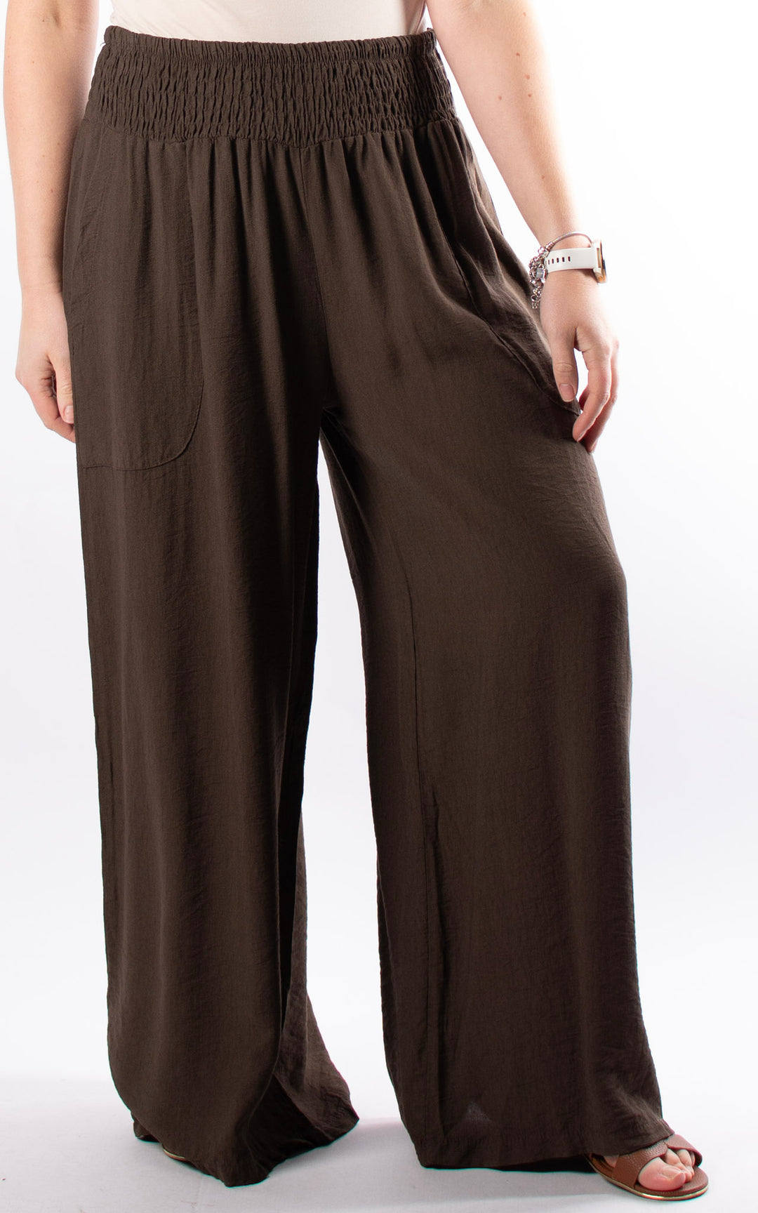 Louisa Wide Leg Trousers | Chocolate