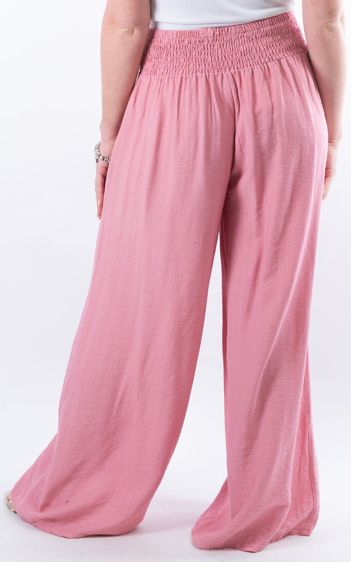Louisa Wide Leg Trousers | Dusky Pink