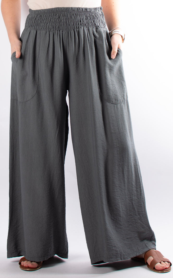 Louisa Wide Leg Trousers | Grey